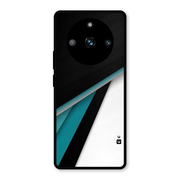 Abstract Lines Of Blue Metal Back Case for Realme 11 Pro Plus