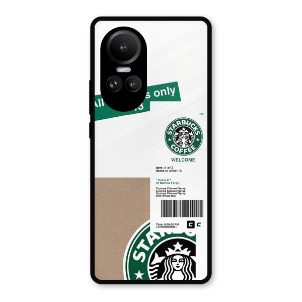 Starbucks Coffee Mocha Metal Back Case for Oppo Reno10